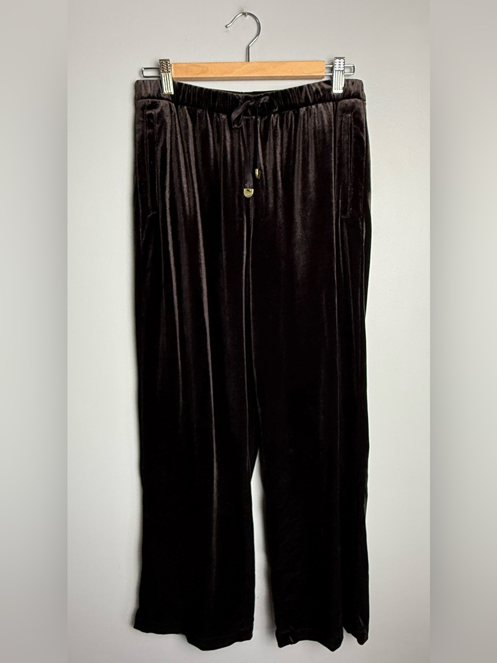 Zara Brown Velvet Drawstring Pant